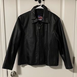 Black Leather USA Jacket